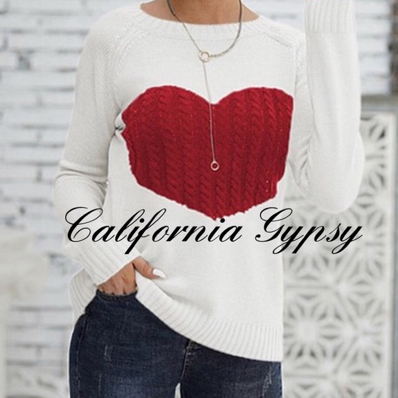 UNBRANDED Sweaters - Heart Cable Knit Sweater